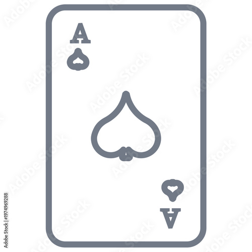 Card ace spade stroke