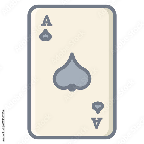 Card ace spade flat