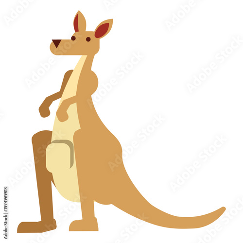 Foto Kangaroo tail ear muzzle pouch rounded flat