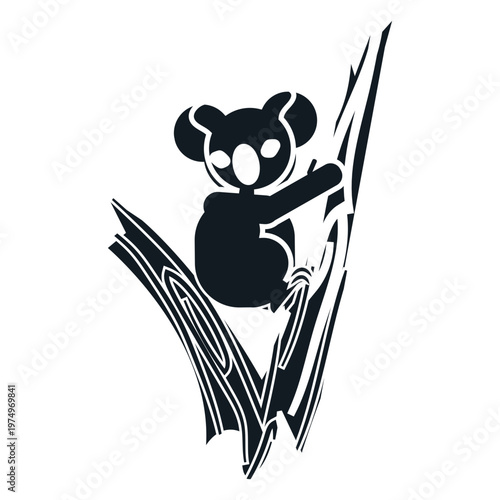 Koala claw ear nose detailed silhouette