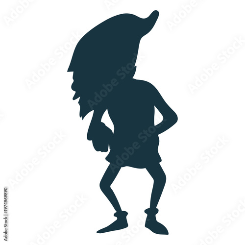 Leprechaun beard gnome cap silhouette