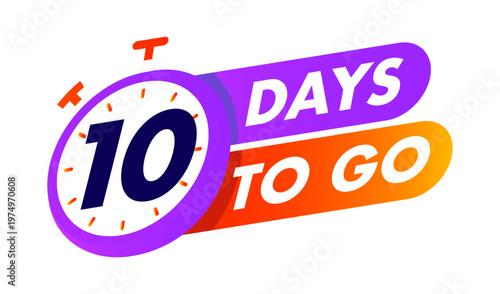 Countdown 10 days to go clock badge for sale, social media post, promotion, promo offer