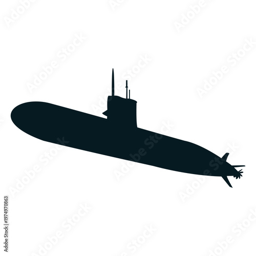 Submarine torpedo screw diver silhouette