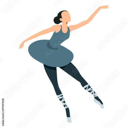 Ballet dancer posture ballerina skirt pointe shoe flat