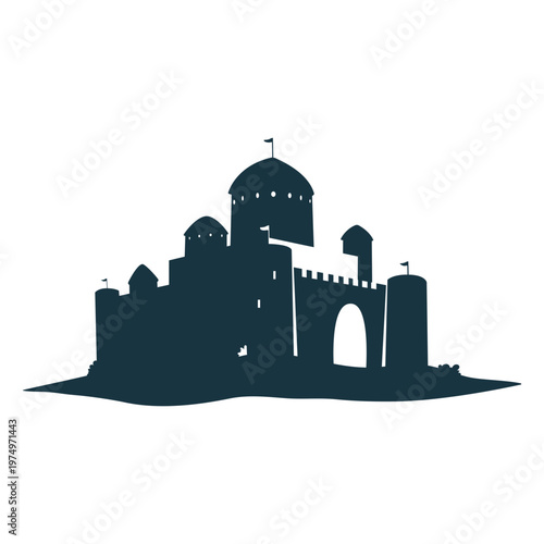 Fortress citadel stronghold tower gate roof dome detailed silhouette