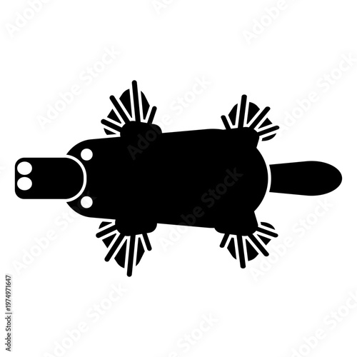 Platypus tail leg beak duckbill detailed silhouette