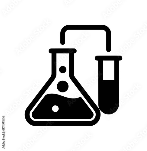 Vector of a flask and test tube used for laboratory experiments
