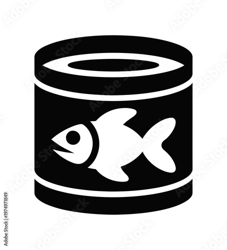 Vector of a can with a fish inside