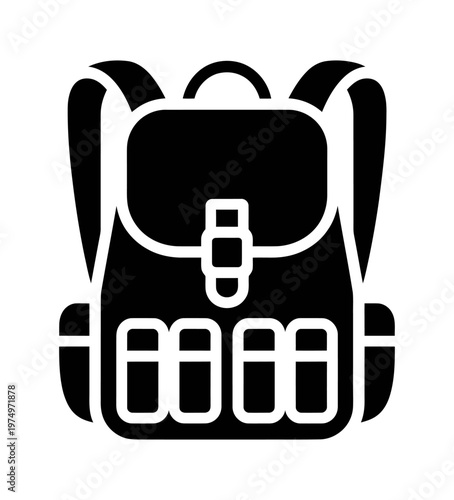 Vector of a backpack with multiple pockets