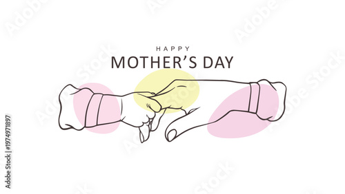 Happy mothers day post a mother and child silhouette