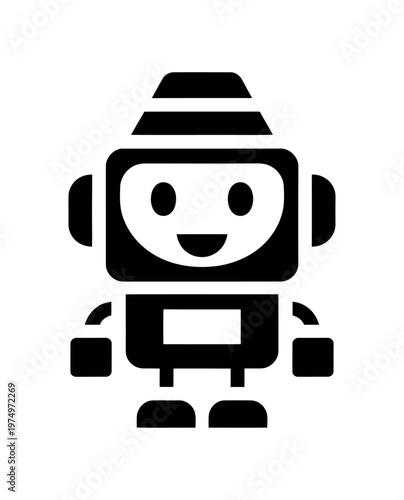 Vector of a cute smiling robot