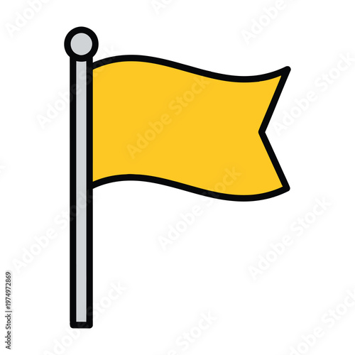 Yellow flag waving on pole