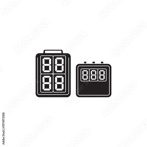 Digital Counter Display Icon Set