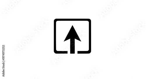 Simple black and white upload icon with an upward arrow within a square frame, representing data transfer and digital communication Free Download Simple black and white upload icon with an upward arrow within a square frame, representing data transfer and digital communication - GFXLoad
