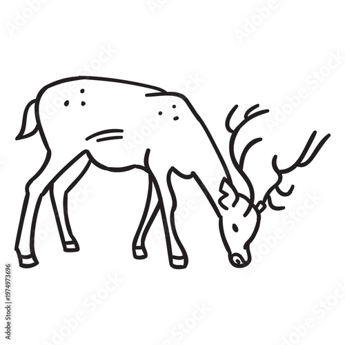 Stroke deer eating