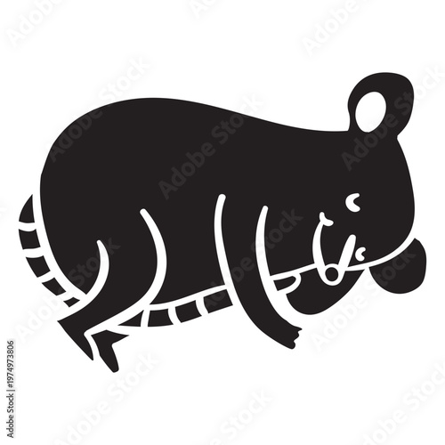 Cute mouse sleeping silhouette