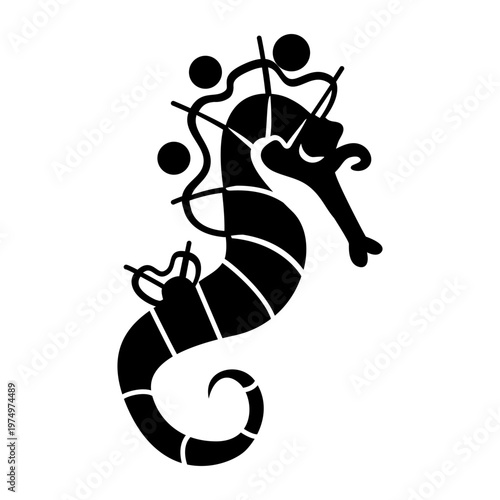 Cute stylish seahorse