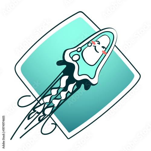 Swimming jellyfish stylish