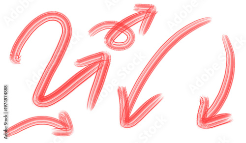 set of Hand drawn red Arrows	
