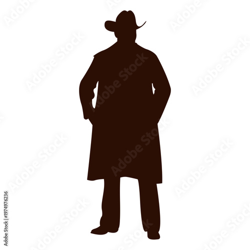 Cowboy standing hands in pockets silhouette