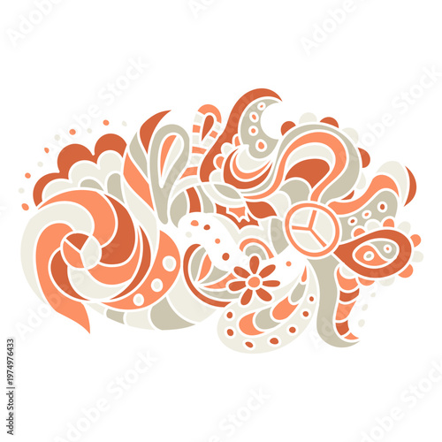 Floral organic yin yang peace composition