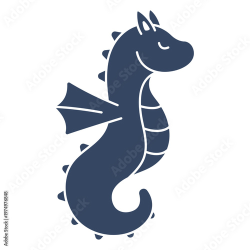Foto Seahorse hippocampus cut out black