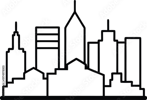 a building skyline silhouette outline vector