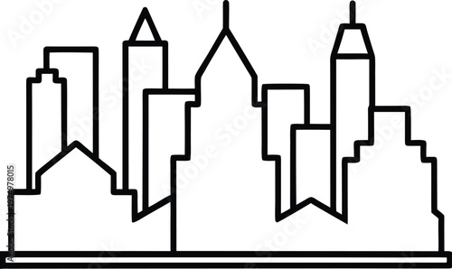 a building skyline silhouette outline vector