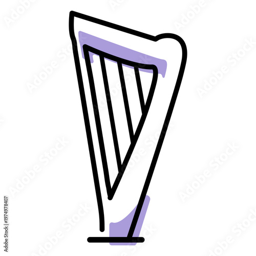 Music harp instrument icon