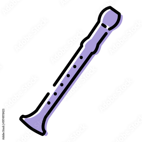 Music flute instrument icon