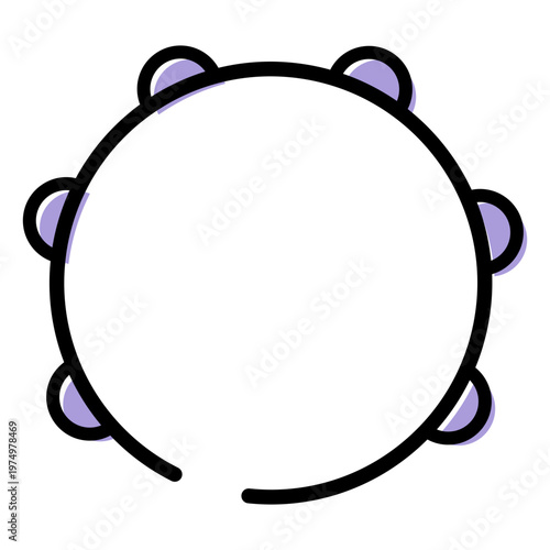 Music tambourine instrument icon