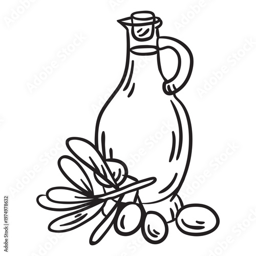 Bottle olive oil stroke