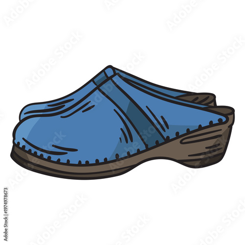 Clogs shoes footwear sweden illustration