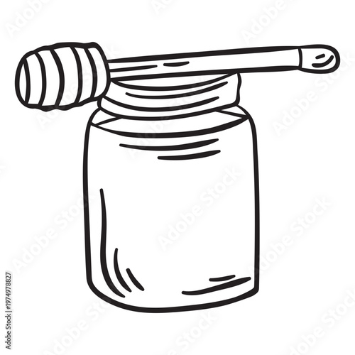 Honey dipper jar stroke