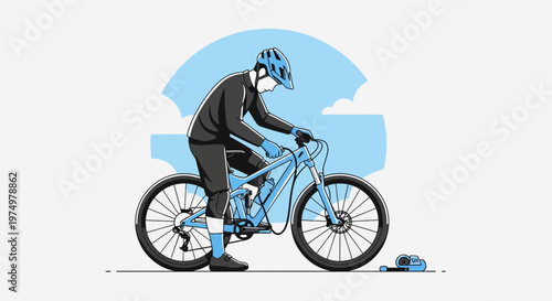 Dynamic Mountain Biker Ready for Adventure on Off-Road Trails