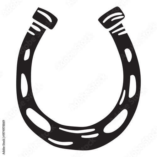 Lucky horseshoe illustration black