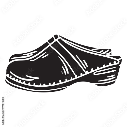Shoes clogs traditional footwear black