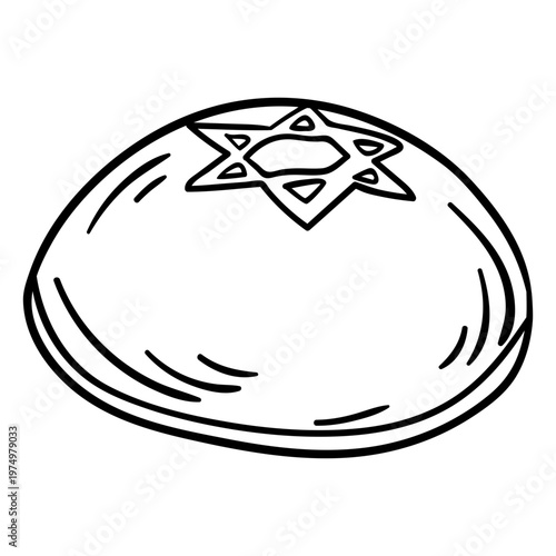 Traditional cap kippah yarmulke stroke