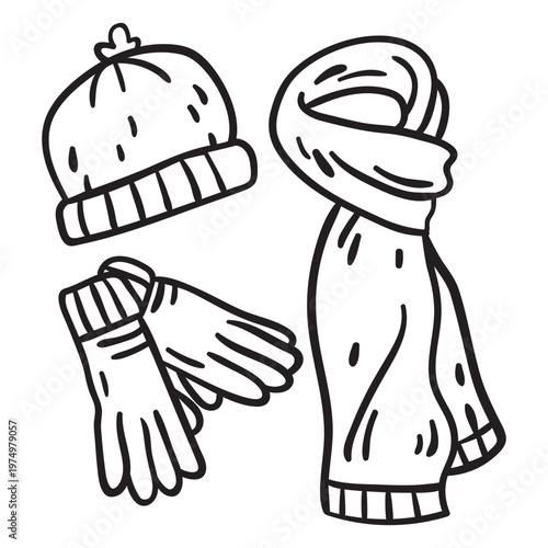 Winter gear illustration stroke