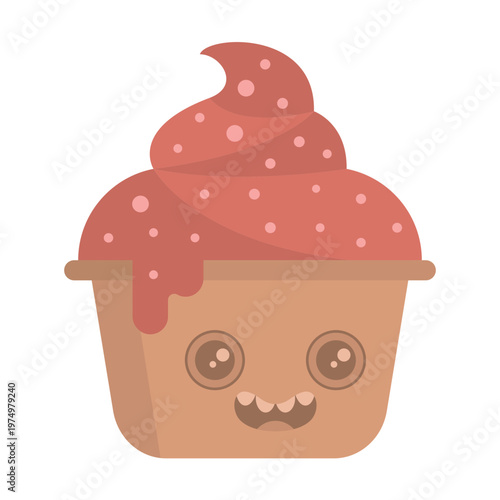 Cupcake sticker flat