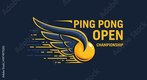 Dynamic Ping Pong Open Championship Logo Design