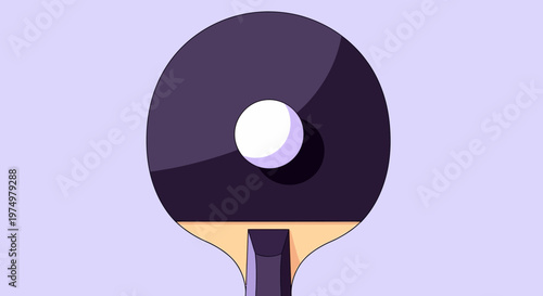 Dynamic Ping Pong Paddle And Ball Illustration Minimalist Sports Design