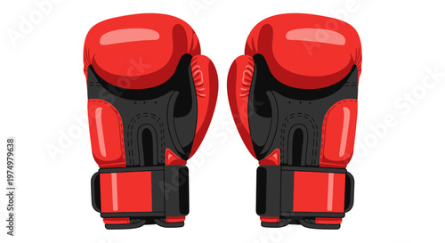 Dynamic Red Boxing Gloves Symbolizing Strength And Combat Power Ready For Competition