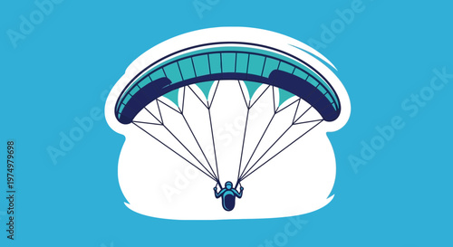 Dynamic Paragliding Silhouette Illustration Capturing Freedom