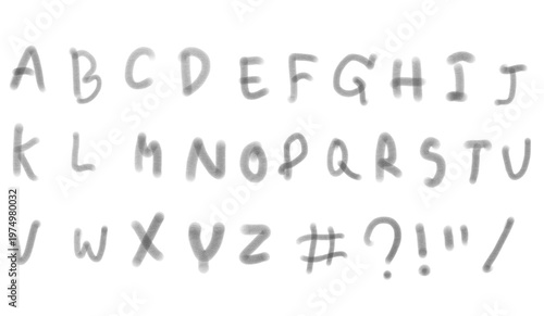 hand drawn cute alphabet	
