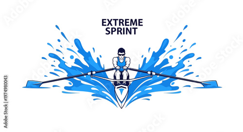 Dynamic Rowing Athlete Captures Extreme Sprint Energy