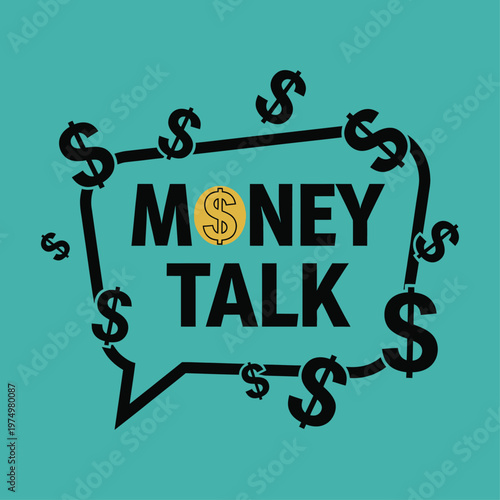 Creative logo design for a financial discussion podcast titled money talk