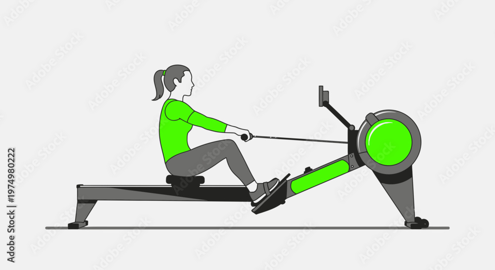 Fototapeta premium Dynamic Rowing Machine Workout For Fitness Enthusiasts