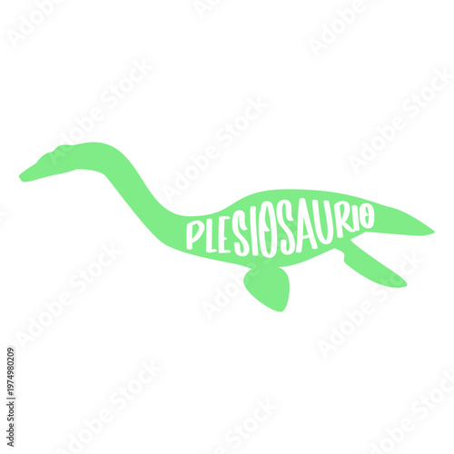 Plesiosaurio silhouette side