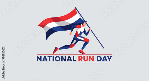 Dynamic Runner Celebrates National Run Day With Patriotic Flag